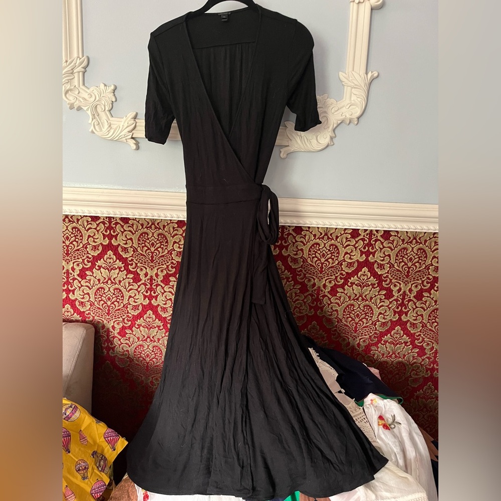 J. Crew Modal Jersey Black Wrap Dress